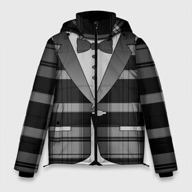 Мужская зимняя куртка 3D с принтом Пиджак в клетку в Белгороде, верх — 100% полиэстер; подкладка — 100% полиэстер; утеплитель — 100% полиэстер | длина ниже бедра, свободный силуэт Оверсайз. Есть воротник-стойка, отстегивающийся капюшон и ветрозащитная планка. 

Боковые карманы с листочкой на кнопках и внутренний карман на молнии. | Тематика изображения на принте: бабочка | босс молокосос | бутоньерка | в клетку | галстук | джентельмен | директор | жених | клеточка | косплей | костюм | маскарад | муж | одежда | официант | пиджак | принт | пуговица | пуговка