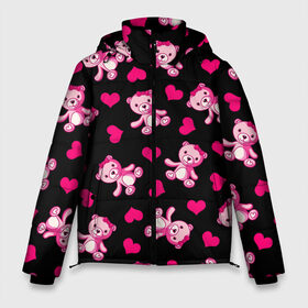 Мужская зимняя куртка 3D с принтом Love teddy bear в Белгороде, верх — 100% полиэстер; подкладка — 100% полиэстер; утеплитель — 100% полиэстер | длина ниже бедра, свободный силуэт Оверсайз. Есть воротник-стойка, отстегивающийся капюшон и ветрозащитная планка. 

Боковые карманы с листочкой на кнопках и внутренний карман на молнии. | bear | heart | love is | pink | teddy | valentines day | бантик | валентина | девушке | дочь | жена | животные | игрушка | лучшая | любимая | любовь | мама | марта | медведь | медвежата | медвежата и сердечки | мишки тедди
