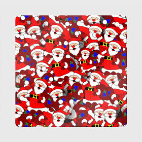 Магнит виниловый Квадрат с принтом Русский Санта Клаус в Белгороде, полимерный материал с магнитным слоем | размер 9*9 см, закругленные углы | Тематика изображения на принте: арт | герой ссср | дед мороз | мультфильм ссср | мультфильмы ссср | новый год | рисунок | рождество | санта клаус