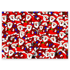Поздравительная открытка с принтом Русский Санта Клаус в Белгороде, 100% бумага | плотность бумаги 280 г/м2, матовая, на обратной стороне линовка и место для марки
 | арт | герой ссср | дед мороз | мультфильм ссср | мультфильмы ссср | новый год | рисунок | рождество | санта клаус