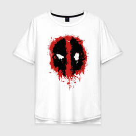 Мужская футболка хлопок Oversize с принтом Deadpool logo в Белгороде, 100% хлопок | свободный крой, круглый ворот, “спинка” длиннее передней части | deadpool | logo | marvel | mutant | vdshardan | wade wilson | болтливый наемник | вэйд вилсон | дадпул | дедпул | дэдпул | дэтпул | комиксы | логотип | марвел | мутант | супергерой | уэйд уилсон