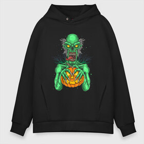 Мужское худи Oversize хлопок с принтом Halloween zombie в Белгороде, френч-терри — 70% хлопок, 30% полиэстер. Мягкий теплый начес внутри —100% хлопок | боковые карманы, эластичные манжеты и нижняя кромка, капюшон на магнитной кнопке | blood | diablo | haloween | horror | дьявол | зомби | кости | кровь | мозги | мясо | страшилка | ужасы | хеллоуин | хелоуин