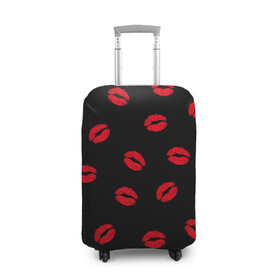 Чехол для чемодана 3D с принтом Поцелуи в Белгороде, 86% полиэфир, 14% спандекс | двустороннее нанесение принта, прорези для ручек и колес | 8 марта | kis | kiss | love | горячий парень | губы | жаркие поцелуи | красные губы | любовь | мачо | подарок парню | помада | поцелуи | поцелуй