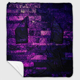 Плед с рукавами с принтом Purple-Wall в Белгороде, 100% полиэстер | Закругленные углы, все края обработаны. Ткань не мнется и не растягивается. Размер 170*145 | Тематика изображения на принте: abstraction | bricks | dark | pink | purple | ribbed | texture | tiles | wall | абстракция | кирпичи | плитка | ребристый | розовый | стена | текстура | темный | фиолетовый