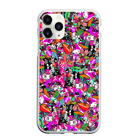 Чехол для iPhone 11 Pro Max матовый с принтом S-tickers в Белгороде, Силикон |  | abstraction | background | colorful | jdm | sticker | stickers | style | texture | абстракция | наклейки | разноцветный | стикер | стиль | текстура | фон