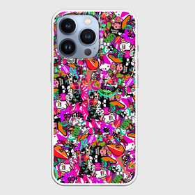 Чехол для iPhone 13 Pro с принтом tickers в Белгороде,  |  | abstraction | background | colorful | jdm | sticker | stickers | style | texture | абстракция | наклейки | разноцветный | стикер | стиль | текстура | фон