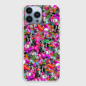 Чехол для iPhone 13 Pro Max с принтом tickers в Белгороде,  |  | abstraction | background | colorful | jdm | sticker | stickers | style | texture | абстракция | наклейки | разноцветный | стикер | стиль | текстура | фон