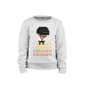 Детский свитшот хлопок с принтом PUBG Winner Chicken Dinner в Белгороде, 100% хлопок | круглый вырез горловины, эластичные манжеты, пояс и воротник | pubg | winner chicken dinner | пубг