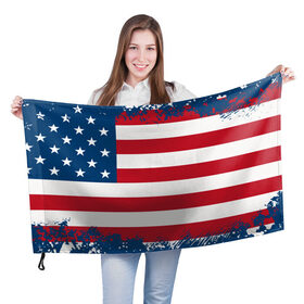 Флаг 3D с принтом Америка в Белгороде, 100% полиэстер | плотность ткани — 95 г/м2, размер — 67 х 109 см. Принт наносится с одной стороны | america | америка | звезды | полосы | символы | сша | флаг