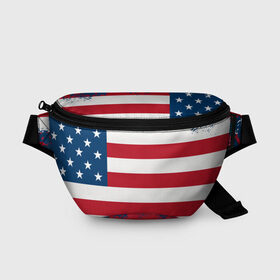 Поясная сумка 3D с принтом Америка в Белгороде, 100% полиэстер | плотная ткань, ремень с регулируемой длиной, внутри несколько карманов для мелочей, основное отделение и карман с обратной стороны сумки застегиваются на молнию | america | америка | звезды | полосы | символы | сша | флаг