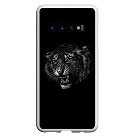 Чехол для Samsung Galaxy S10 с принтом Тигр в Белгороде, Силикон | Область печати: задняя сторона чехла, без боковых панелей | животные | звери | оскал тигра | тигр | хищник