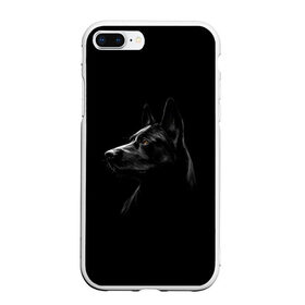 Чехол для iPhone 7Plus/8 Plus матовый с принтом Собака в Белгороде, Силикон | Область печати: задняя сторона чехла, без боковых панелей | Тематика изображения на принте: животные | звери | собака | собаки | черная собака