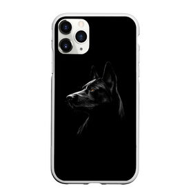 Чехол для iPhone 11 Pro Max матовый с принтом Собака в Белгороде, Силикон |  | Тематика изображения на принте: животные | звери | собака | собаки | черная собака