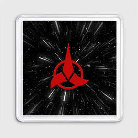 Магнит 55*55 с принтом Klingons Logo (Z) в Белгороде, Пластик | Размер: 65*65 мм; Размер печати: 55*55 мм | Тематика изображения на принте: klingon | klingons | klinzhai | star trek | startrek | азетбур | варак | гаурон | горкон | звездный путь | инопланетная цивилизация | кейлесс незабываемый | клингон | клинжай | кронос | марток | молор | рекло | сомпек