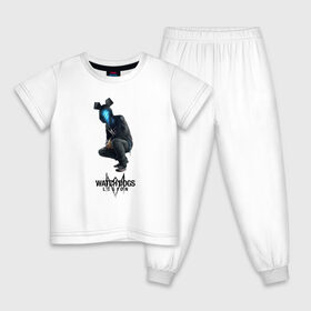 Детская пижама хлопок с принтом Watch Dogs: Legion в Белгороде, 100% хлопок |  брюки и футболка прямого кроя, без карманов, на брюках мягкая резинка на поясе и по низу штанин
 | Тематика изображения на принте: boy | ctos | dedsec | logo game | watch dogs | боец | будущее | вотч догс | игра | игроман | киберпанк | лазутчик | легион | логотипы игр | лондон | маркус | парень | паркур | пацаны | ренч | сторожевые собаки | хакеры
