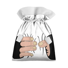 Подарочный 3D мешок с принтом Hand в Белгороде, 100% полиэстер | Размер: 29*39 см | Тематика изображения на принте: hand | иллюстрация | обхват | прикол | руки | сжал | сжатие | юмор