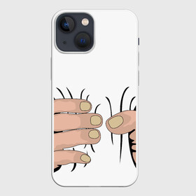 Чехол для iPhone 13 mini с принтом Hand в Белгороде,  |  | Тематика изображения на принте: hand | иллюстрация | обхват | прикол | руки | сжал | сжатие | юмор