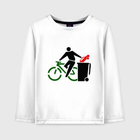 Детский лонгслив хлопок с принтом I Love Велоспорт (Z) в Белгороде, 100% хлопок | круглый вырез горловины, полуприлегающий силуэт, длина до линии бедер | 