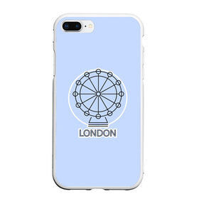 Чехол для iPhone 7Plus/8 Plus матовый с принтом Лондон London Eye в Белгороде, Силикон | Область печати: задняя сторона чехла, без боковых панелей | Тематика изображения на принте: blue circle | england | english | europe | eye | gb | icon | london | travel | uk | vacation | англия | аттракцион | великобритания | европа | иконка | колесо обозрения | лондон | лондонский глаз | надпись | отпуск | поездка | путешествие |