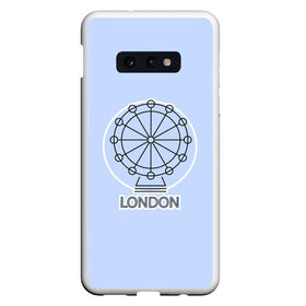 Чехол для Samsung S10E с принтом Лондон London Eye в Белгороде, Силикон | Область печати: задняя сторона чехла, без боковых панелей | blue circle | england | english | europe | eye | gb | icon | london | travel | uk | vacation | англия | аттракцион | великобритания | европа | иконка | колесо обозрения | лондон | лондонский глаз | надпись | отпуск | поездка | путешествие |