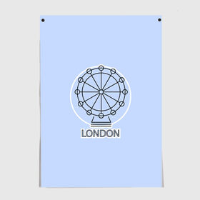 Постер с принтом Лондон London Eye в Белгороде, 100% бумага
 | бумага, плотность 150 мг. Матовая, но за счет высокого коэффициента гладкости имеет небольшой блеск и дает на свету блики, но в отличии от глянцевой бумаги не покрыта лаком | blue circle | england | english | europe | eye | gb | icon | london | travel | uk | vacation | англия | аттракцион | великобритания | европа | иконка | колесо обозрения | лондон | лондонский глаз | надпись | отпуск | поездка | путешествие |
