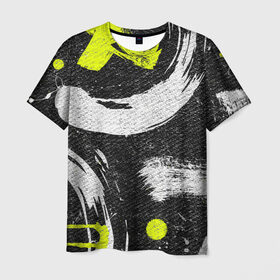 Мужская футболка 3D с принтом Grunge Texture в Белгороде, 100% полиэфир | прямой крой, круглый вырез горловины, длина до линии бедер | art | background | cross | grunge | paint | strokes | texture | арт | гранж | краска | крест | мазки | текстура | фон