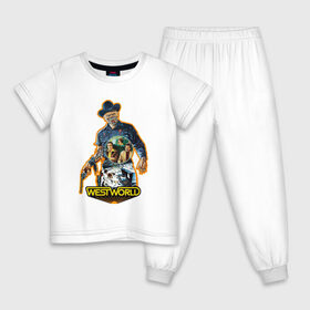 Детская пижама хлопок с принтом West World в Белгороде, 100% хлопок |  брюки и футболка прямого кроя, без карманов, на брюках мягкая резинка на поясе и по низу штанин
 | 1973 | west world | western | вестерн | мир дикого запада
