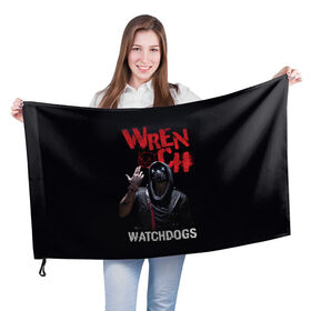 Флаг 3D с принтом Watch Dogs: Legion в Белгороде, 100% полиэстер | плотность ткани — 95 г/м2, размер — 67 х 109 см. Принт наносится с одной стороны | watch dogs | watch dogs 2 | watch dogs: legion | группы dedsec | игра