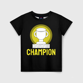 Детская футболка 3D с принтом Champion в Белгороде, 100% гипоаллергенный полиэфир | прямой крой, круглый вырез горловины, длина до линии бедер, чуть спущенное плечо, ткань немного тянется | 