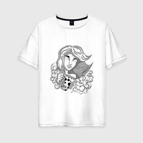 Женская футболка хлопок Oversize с принтом Водолей в Белгороде, 100% хлопок | свободный крой, круглый ворот, спущенный рукав, длина до линии бедер
 | 