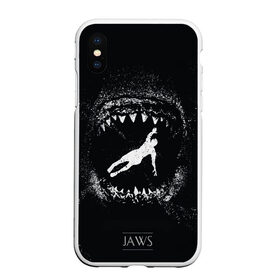 Чехол для iPhone XS Max матовый с принтом Челюсти JAWS в Белгороде, Силикон | Область печати: задняя сторона чехла, без боковых панелей | 2020 | shark | sharks | акула | акулы | зубы | клыки | мегаладон | меголадон | пиранья | про | фильм | фильм про акул | фильм челюсти | хеллоуин | хэллоуин | челюсти