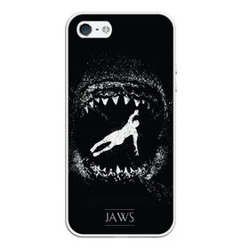 Чехол для iPhone 5/5S матовый с принтом Челюсти JAWS в Белгороде, Силикон | Область печати: задняя сторона чехла, без боковых панелей | 2020 | shark | sharks | акула | акулы | зубы | клыки | мегаладон | меголадон | пиранья | про | фильм | фильм про акул | фильм челюсти | хеллоуин | хэллоуин | челюсти