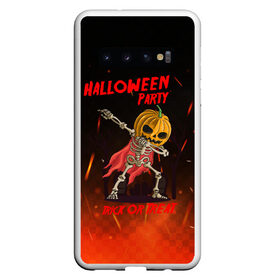 Чехол для Samsung Galaxy S10 с принтом Halloween Party в Белгороде, Силикон | Область печати: задняя сторона чехла, без боковых панелей | Тематика изображения на принте: blood | diablo | haloween | horror | дьявол | зомби | кости | кровь | мозги | мясо | страшилка | ужасы | хеллоуин | хелоуин