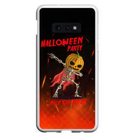 Чехол для Samsung S10E с принтом Halloween Party в Белгороде, Силикон | Область печати: задняя сторона чехла, без боковых панелей | Тематика изображения на принте: blood | diablo | haloween | horror | дьявол | зомби | кости | кровь | мозги | мясо | страшилка | ужасы | хеллоуин | хелоуин