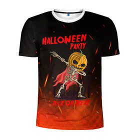 Мужская футболка 3D спортивная с принтом Halloween Party в Белгороде, 100% полиэстер с улучшенными характеристиками | приталенный силуэт, круглая горловина, широкие плечи, сужается к линии бедра | blood | diablo | haloween | horror | дьявол | зомби | кости | кровь | мозги | мясо | страшилка | ужасы | хеллоуин | хелоуин