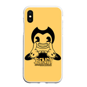 Чехол для iPhone XS Max матовый с принтом Bendy And The Ink Machine в Белгороде, Силикон | Область печати: задняя сторона чехла, без боковых панелей | bendy | bendy and the ink machine | бенди | бени | бенни | бэнди | детская | детям | игра | капли | компьютерная игра | краска | машина | подтеки | ужастик | чернила | чернильная