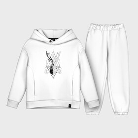 Детский костюм хлопок Oversize с принтом Polygonal deer в Белгороде,  |  | animals | black | circles | deer | drawing | forest | geometric | low poly | poly | silhouette | tattoo | triangles | wild | белый | геометрический | дикий | животные | звери | зверь | контур | круги | лес | лесной | мужской | олени | олень | полигональны