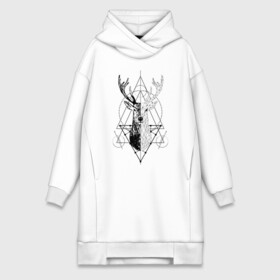 Платье-худи хлопок с принтом Polygonal deer в Белгороде,  |  | animals | black | circles | deer | drawing | forest | geometric | low poly | poly | silhouette | tattoo | triangles | wild | белый | геометрический | дикий | животные | звери | зверь | контур | круги | лес | лесной | мужской | олени | олень | полигональны