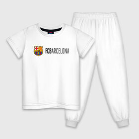 Детская пижама хлопок с принтом Barcelona FC в Белгороде, 100% хлопок |  брюки и футболка прямого кроя, без карманов, на брюках мягкая резинка на поясе и по низу штанин
 | barca | barcelona | club | fc | leo messi | soccer | spanish | барса | барселона | испанский | клуб | лео месси | фк | футбол | футбольный