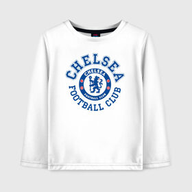Детский лонгслив хлопок с принтом Chelsea FC в Белгороде, 100% хлопок | круглый вырез горловины, полуприлегающий силуэт, длина до линии бедер | blue | chelsea | club | english | fc | football | london | retirees | soccer | английский | клуб | лондон | пенсионеры | синие | фк | футбол | футбольный | челси