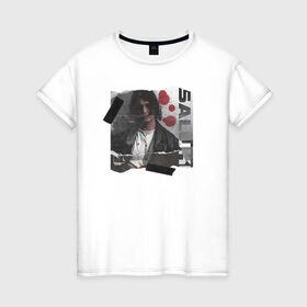 Женская футболка хлопок с принтом SALUKI в Белгороде, 100% хлопок | прямой крой, круглый вырез горловины, длина до линии бедер, слегка спущенное плечо | rap | saluki | saluki rap | рэп | рэпер | салюки