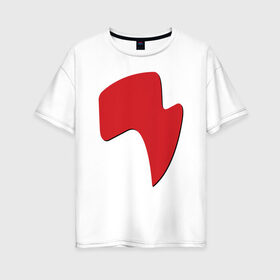 Женская футболка хлопок Oversize с принтом огонёк red в Белгороде, 100% хлопок | свободный крой, круглый ворот, спущенный рукав, длина до линии бедер
 | drive | drive fitness | драйв | драйв фитнес