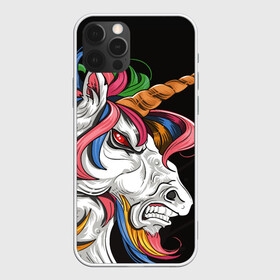 Чехол для iPhone 12 Pro Max с принтом Evil unicorn в Белгороде, Силикон |  | Тематика изображения на принте: black | blue | evil | evil unicorn | green yellow | horn | horse | multicolored | pink | red | white | белый | зеленый желтый | зло | злой единорог | конь | красный | лошадь | разноцветный | рог | розовый | синий | черный