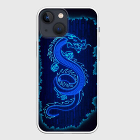 Чехол для iPhone 13 mini с принтом NEON DRAGON в Белгороде,  |  | дракон | китайский дракон | неон | неоновый дракон