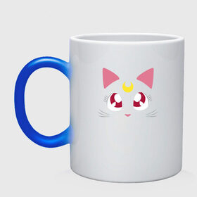Кружка хамелеон с принтом Luna Cat. Sailor Moon в Белгороде, керамика | меняет цвет при нагревании, емкость 330 мл | anime | cute | аниме | взгляд | волшебство | глаза | киса | киска | кот | котенок | котэ | котя | кошка | лапочка | луна | магия | месяц | милый | мимими | мордочка | сейлор мун | хороший | япония