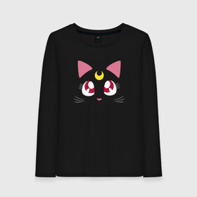 Женский лонгслив хлопок с принтом Luna Cat. Sailor Moon в Белгороде, 100% хлопок |  | anime | cute | аниме | взгляд | волшебство | глаза | киса | киска | кот | котенок | котэ | котя | кошка | лапочка | луна | магия | месяц | милый | мимими | мордочка | сейлор мун | хороший | япония