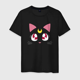 Мужская футболка хлопок с принтом Luna Cat. Sailor Moon в Белгороде, 100% хлопок | прямой крой, круглый вырез горловины, длина до линии бедер, слегка спущенное плечо. | Тематика изображения на принте: anime | cute | аниме | взгляд | волшебство | глаза | киса | киска | кот | котенок | котэ | котя | кошка | лапочка | луна | магия | месяц | милый | мимими | мордочка | сейлор мун | хороший | япония