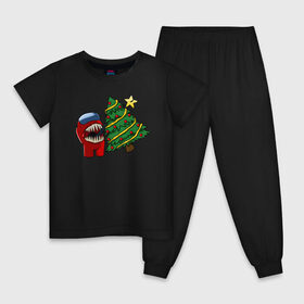 Детская пижама хлопок с принтом Among Us | Новогодний в Белгороде, 100% хлопок |  брюки и футболка прямого кроя, без карманов, на брюках мягкая резинка на поясе и по низу штанин
 | 