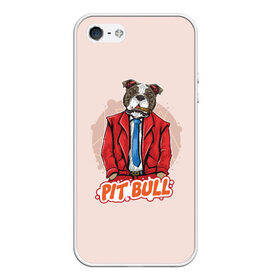 Чехол для iPhone 5/5S матовый с принтом Питбуль в Белгороде, Силикон | Область печати: задняя сторона чехла, без боковых панелей | pitbull | животные | питбуль | собака | юмор