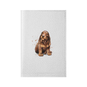 Обложка для паспорта матовая кожа с принтом Щенок в Белгороде, натуральная матовая кожа | размер 19,3 х 13,7 см; прозрачные пластиковые крепления | животные | звери | пес | собака | щенок